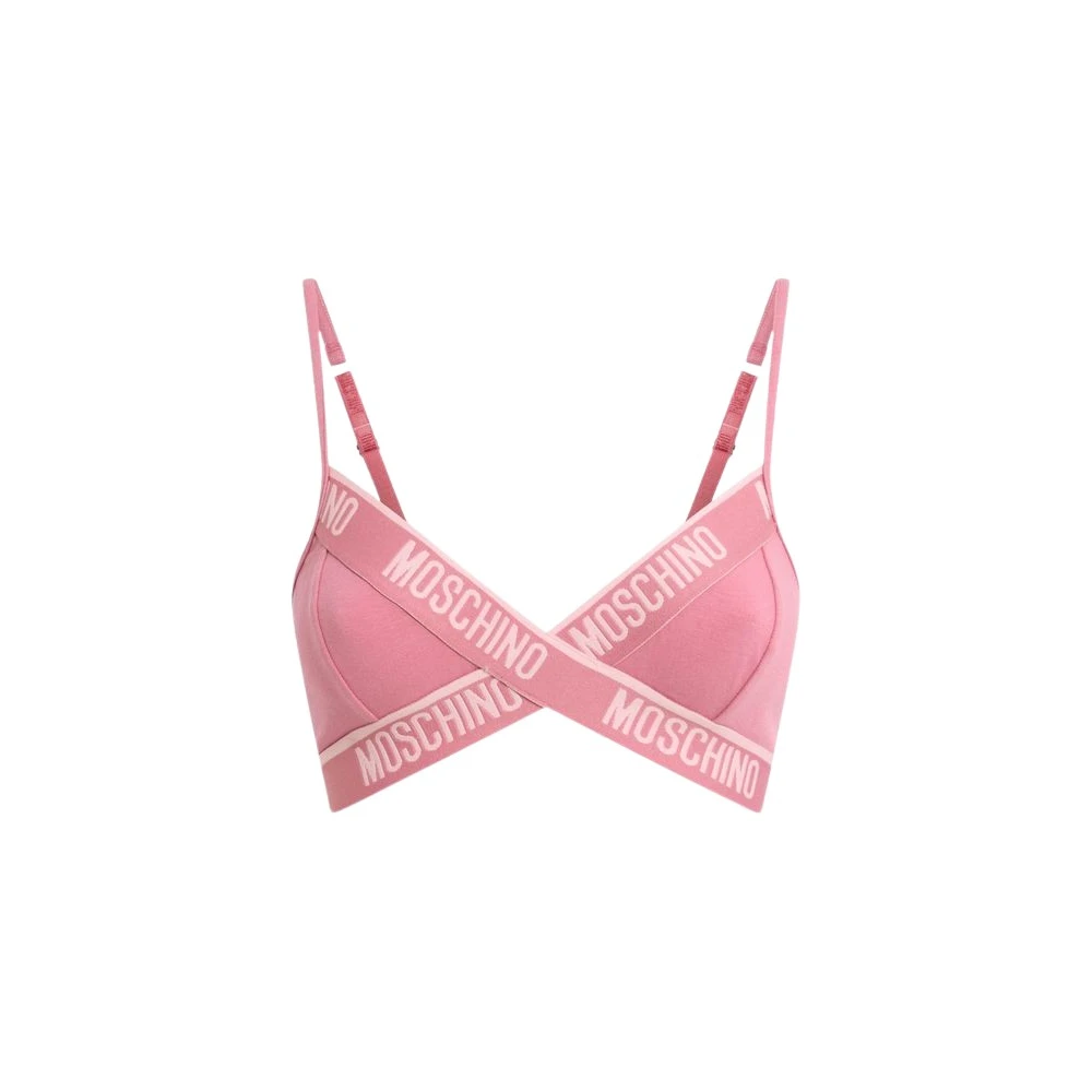 Moschino Pink Bras, Female, S, Stretch Cotton Jersey Bra