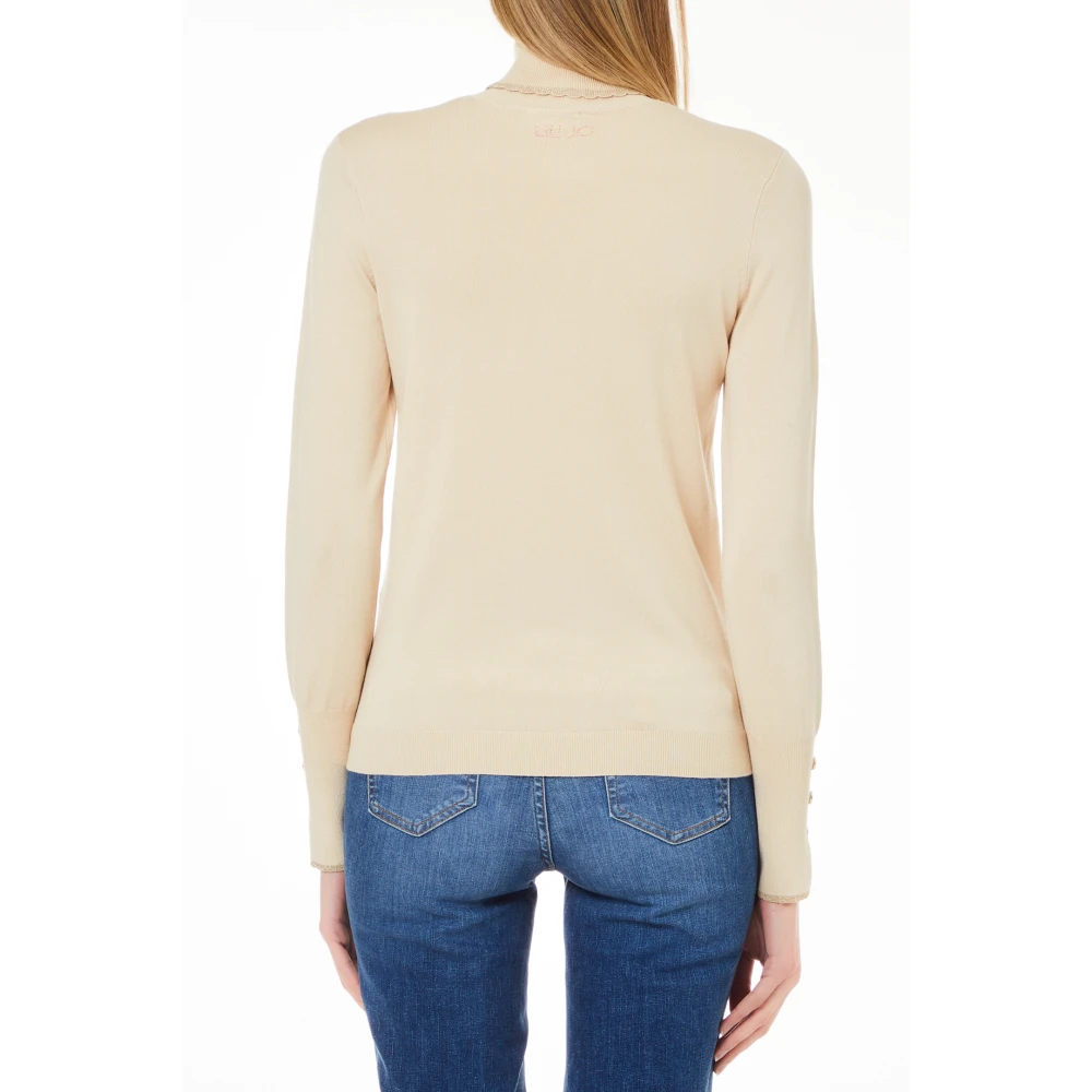 Liu Jo Gesloten Gebreide Trui Beige Dames