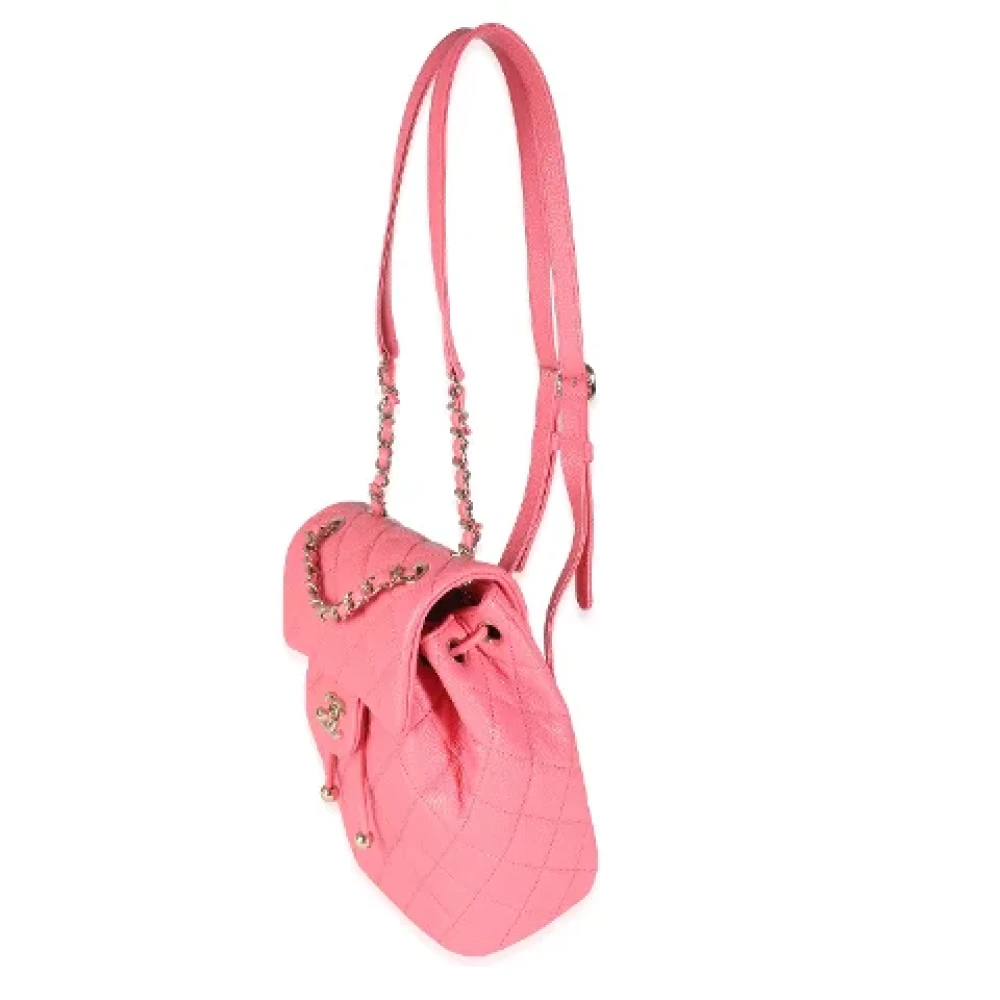 Chanel Vintage Pre-owned Leather backpacks Pink Dames
