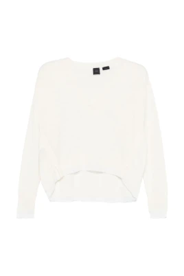Vit Ull-Kashmirtröja med Lurex