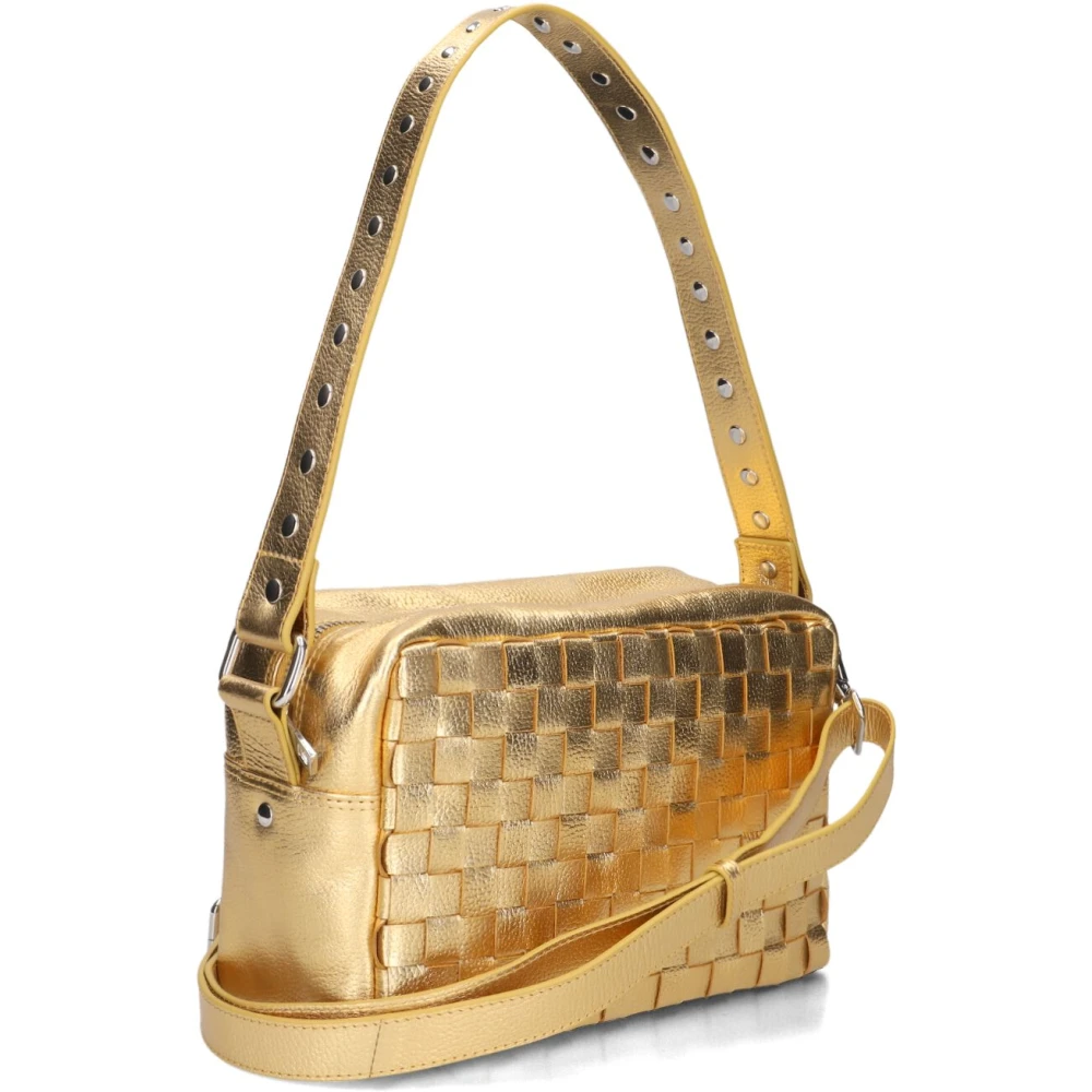 Núnoo Gouden Metallic Schoudertas Vilda Yellow Dames
