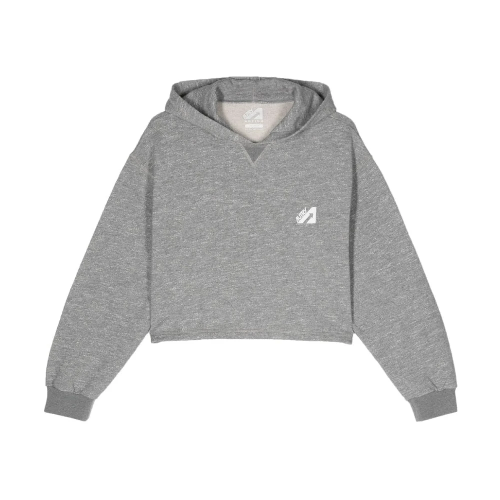 Autry Flocked Cropped Hoodie Gray Dames