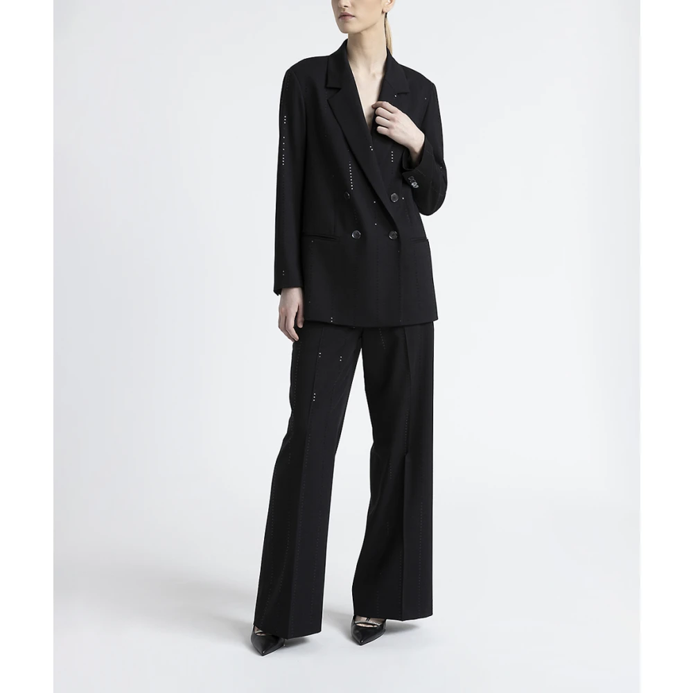 PESERICO Technische wollen double-breasted blazer Black Dames