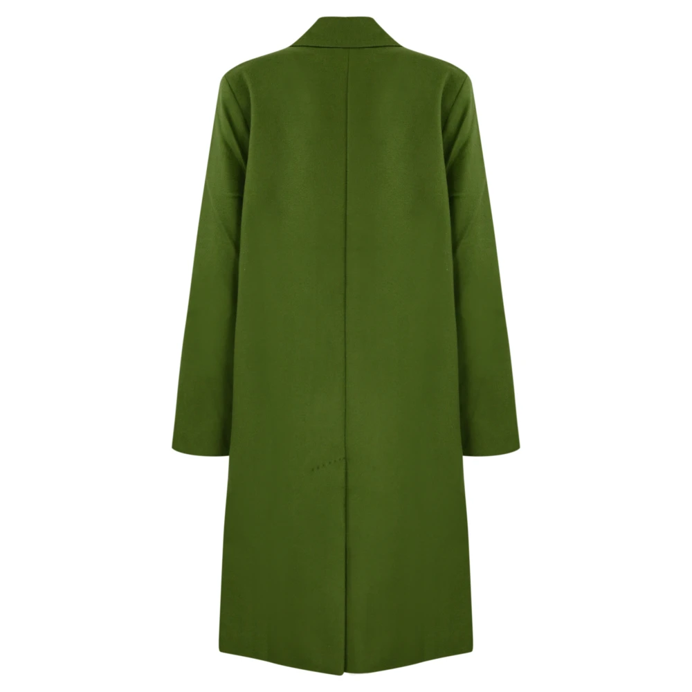 Max Mara Weekend Groene wollen double-breasted jas Green Dames
