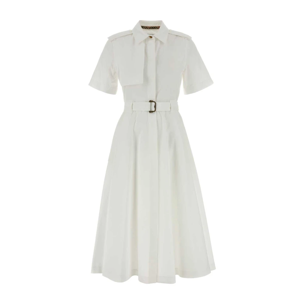Burberry Women's White Shirt Dresses, M, Optical Cotton Poplin Shirt Dress