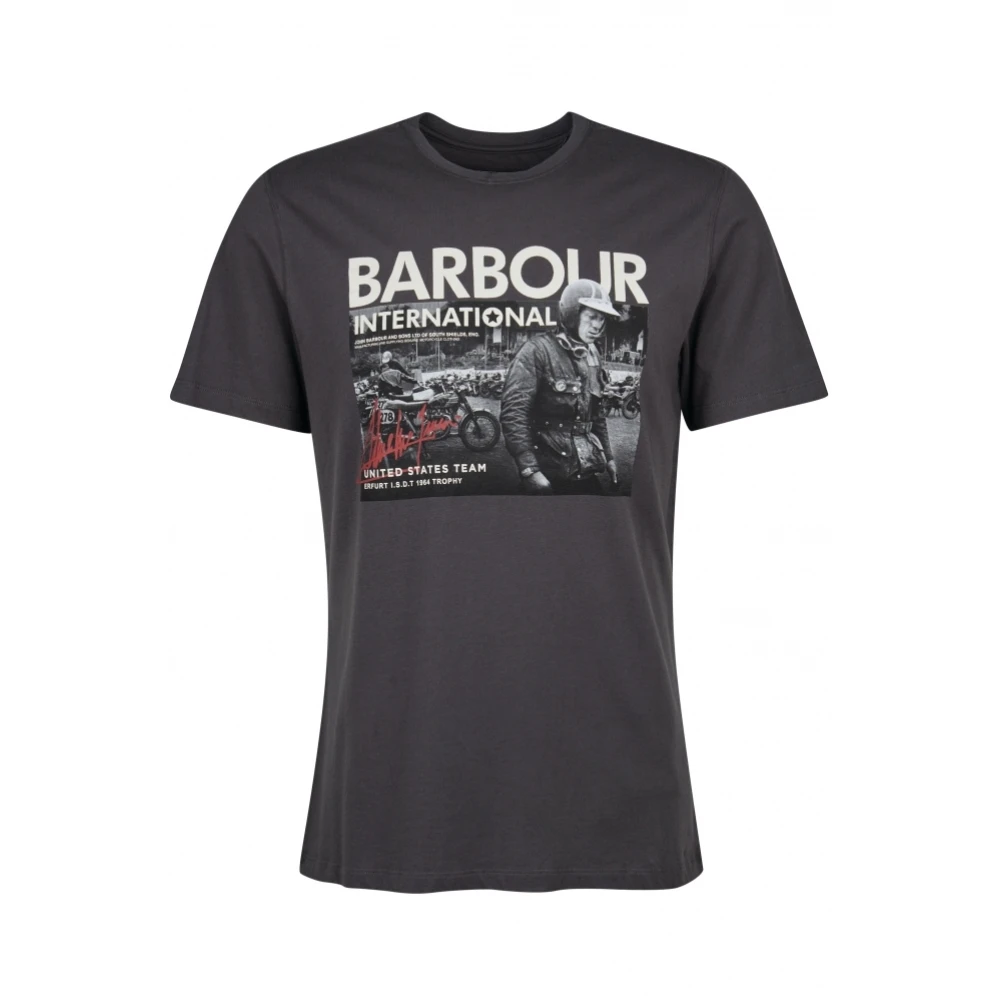 Barbour Steve McQueen Grafisch T-shirt Grijs Gray Heren