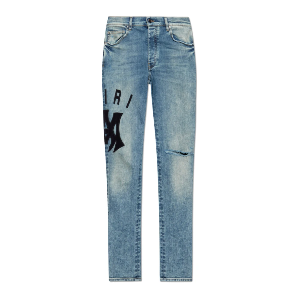 Amiri Jeans met logo Blue Heren