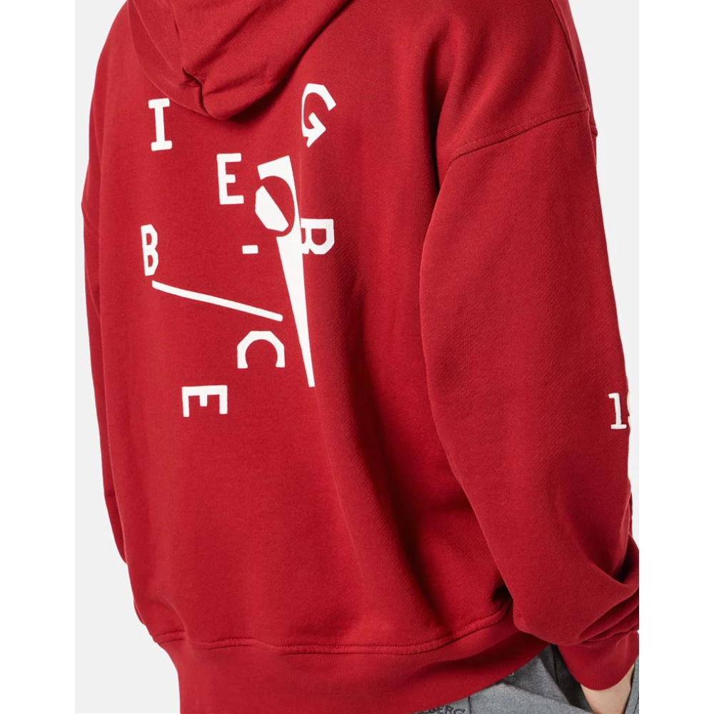 Iceberg Sweatshirt met capuchon en bedrukt logo Red Heren