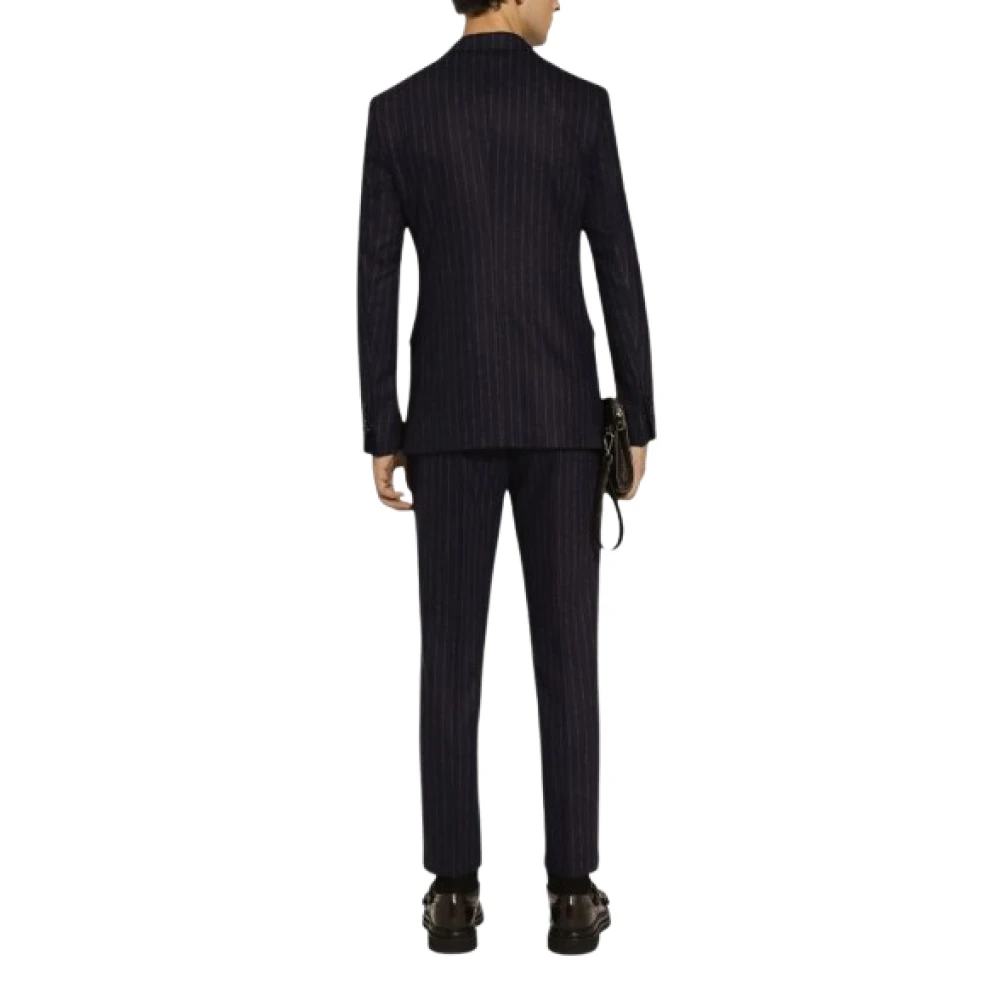Dolce & Gabbana Pinstripe Wollen Blend Blazer Jas Black Heren