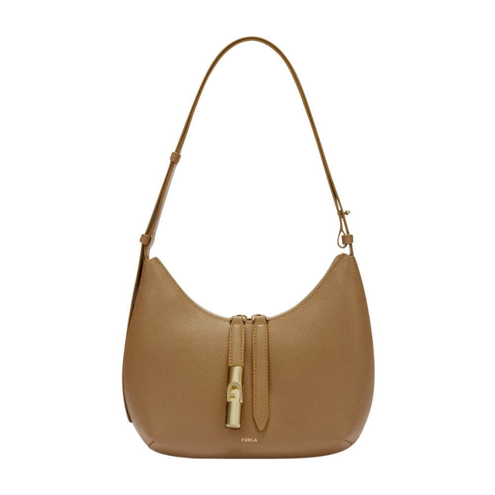 Furla Woestijnleren Schoudertas Beige Dames