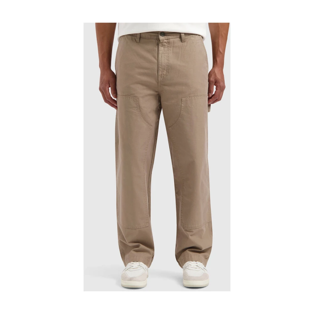 Pure Path Werkkleding Straight Fit Chino Broek Beige Heren