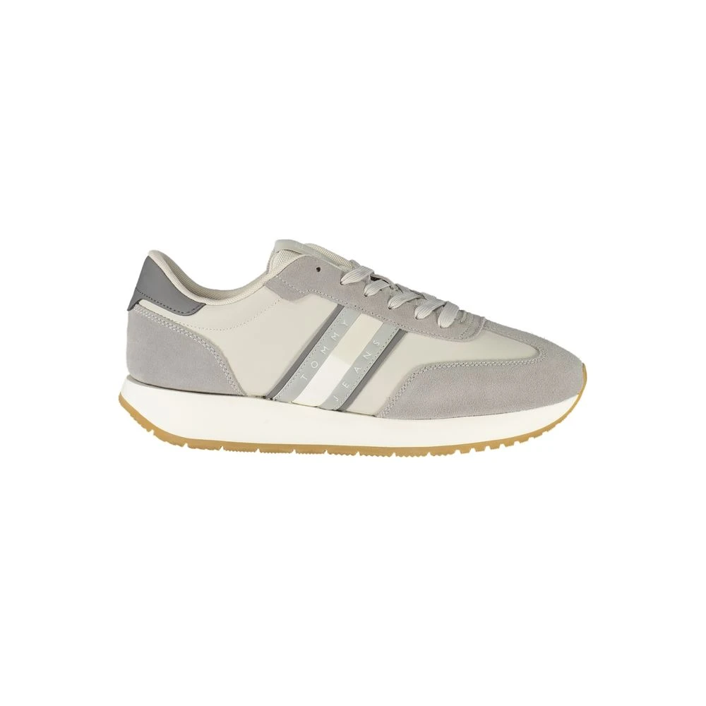 Tommy Hilfiger Men's Gray Sneakers,, Leather Sneaker Size 10 Uk