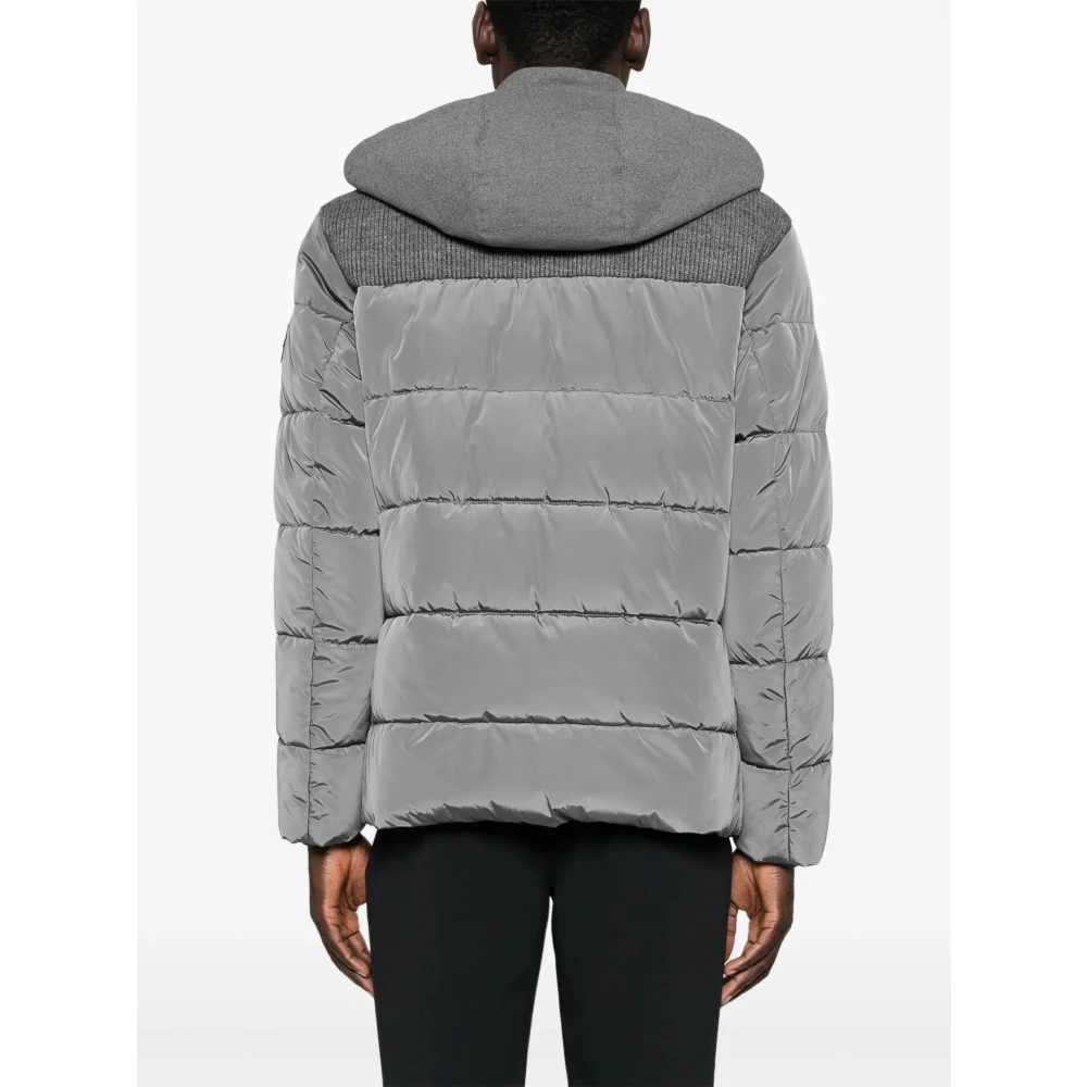 Hugo Boss Gewatteerde jas met capuchon en rits Gray Heren
