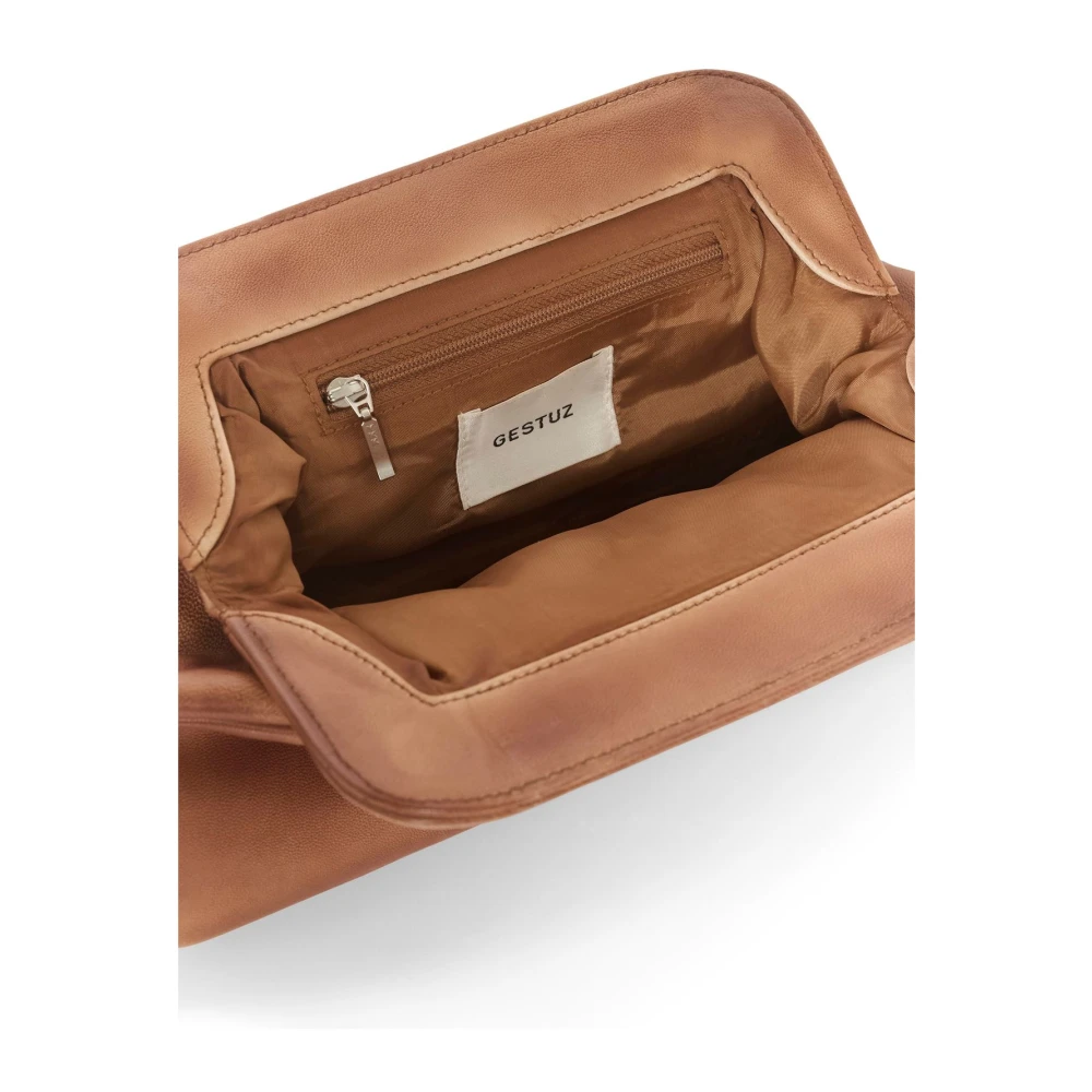 Gestuz Geëtste Clutch Tas Brown Dames