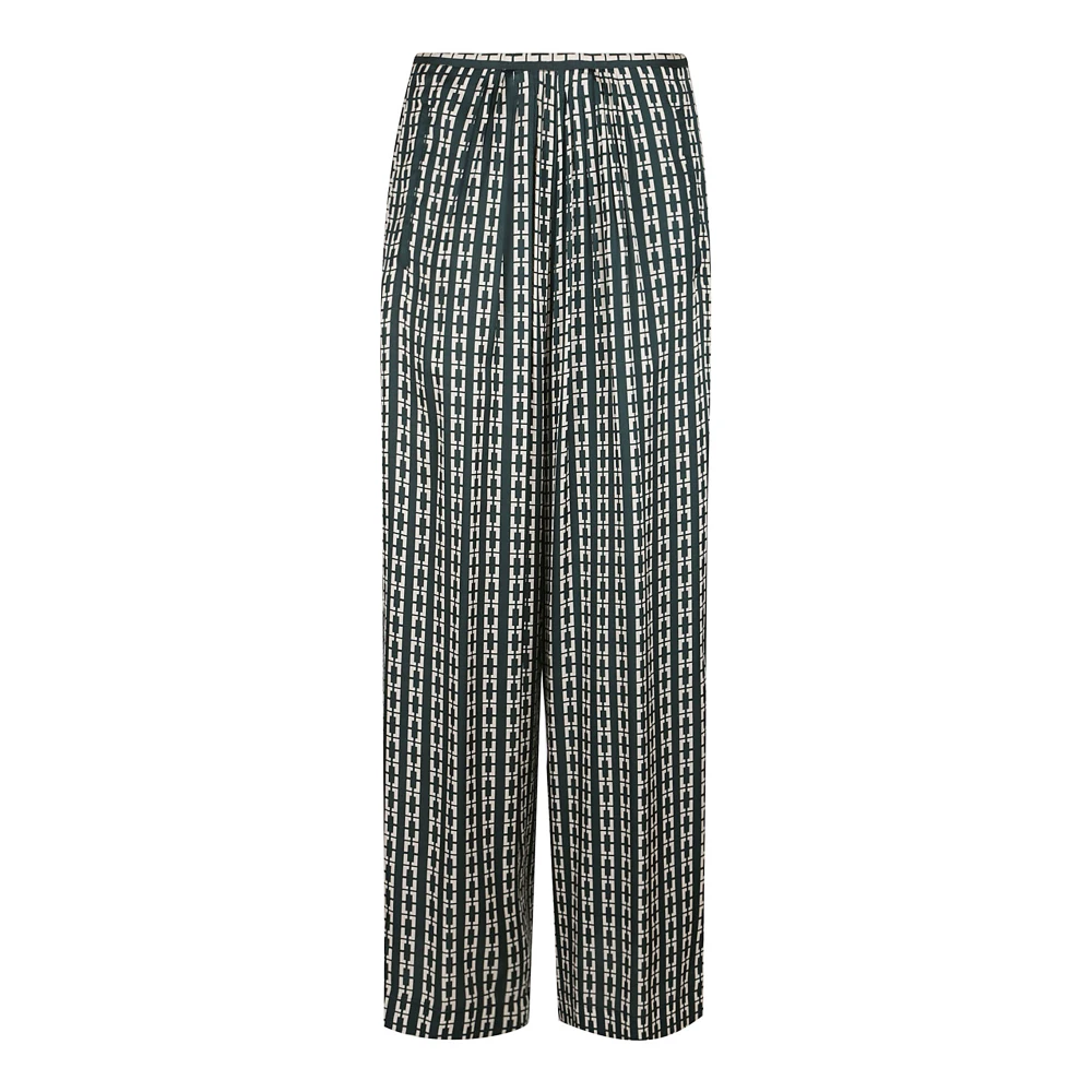 Forte Gedrukte Satijnen Relaxte Broek Multicolor Dames