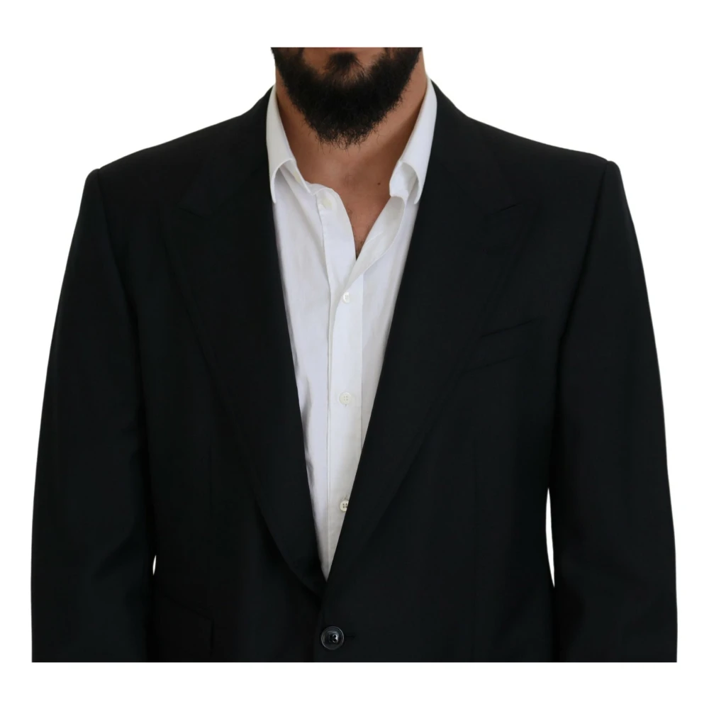 Dolce & Gabbana Donkerblauwe Wol Formele Siciliaanse Blazer Blue Heren