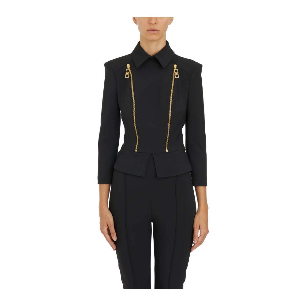 Elisabetta Franchi Stretch Crepe Jas Black Dames