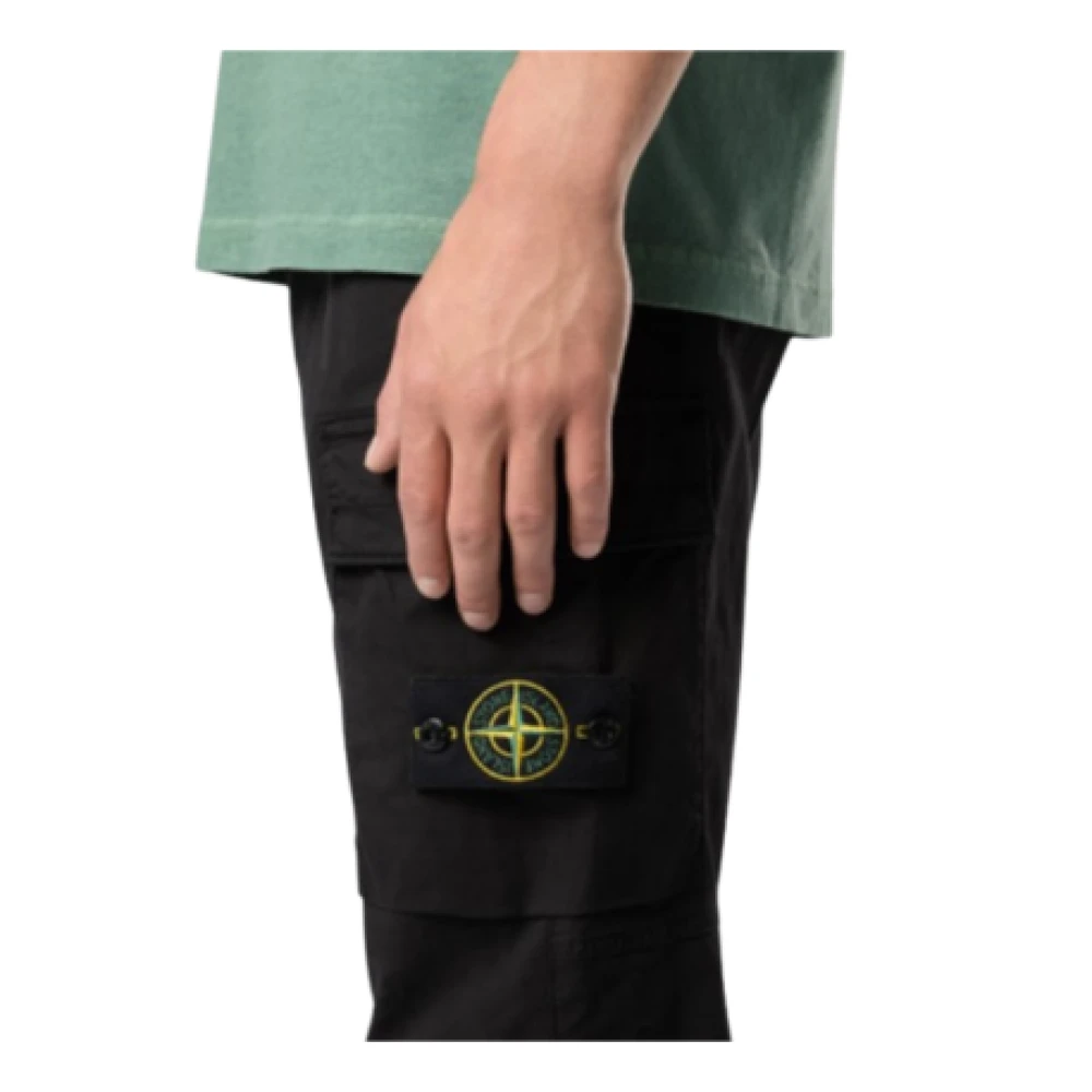 Stone Island Cargo Katoenen Stretchbroek met Ritszakken Black Heren