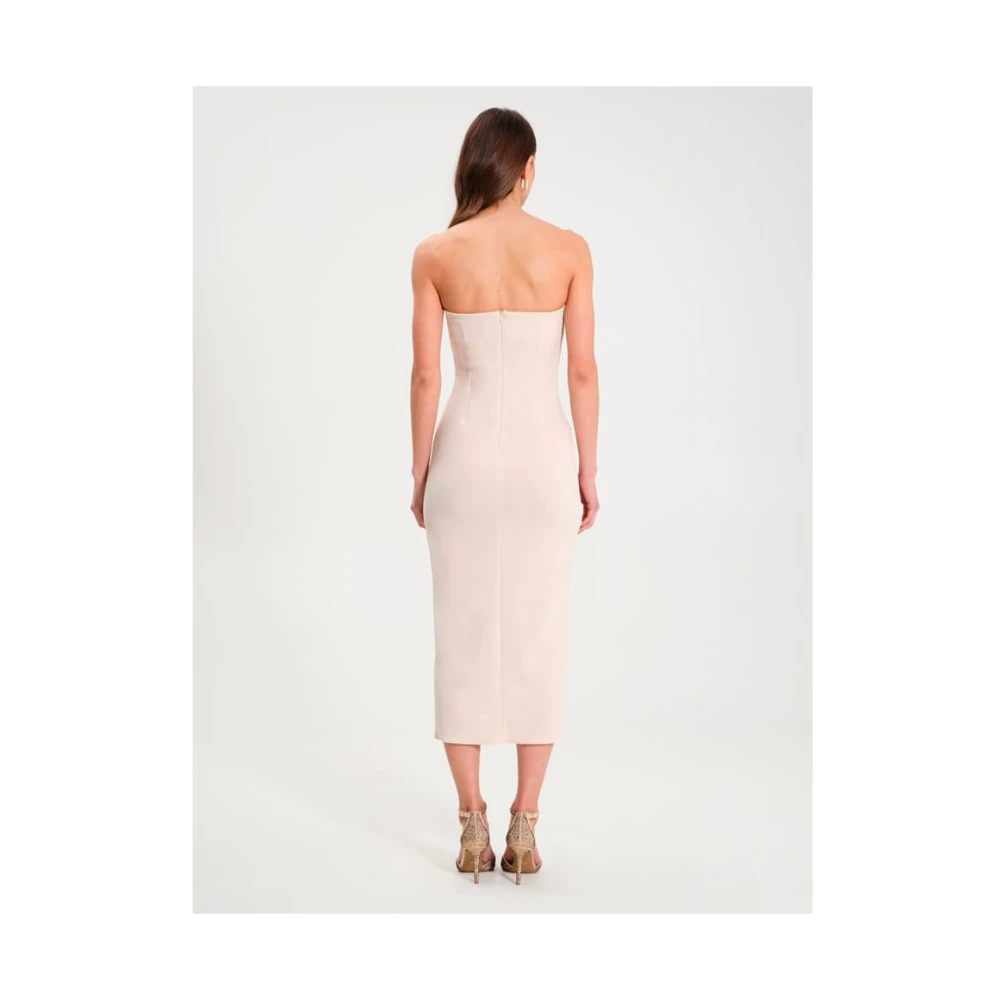RINASCIMENTO Crepe Scuba Cape Jurk Beige Dames