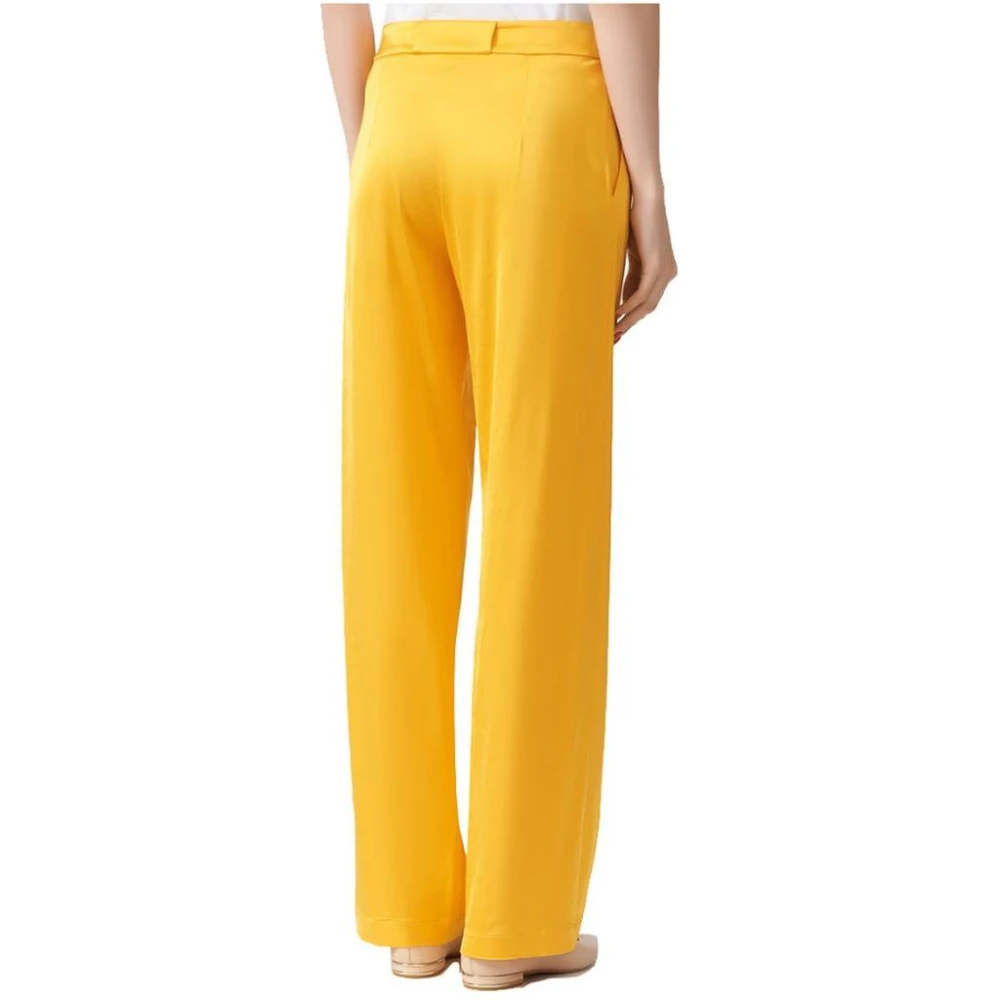 PATRIZIA PEPE Elegante glanzende stoffen broek met rits Orange Dames