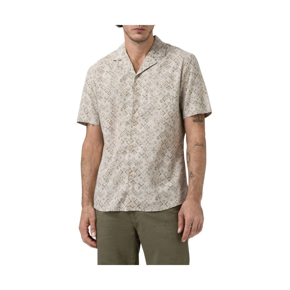 Pierre Cardin Casual Shirt P.c.- Rene Baked Clay White Heren