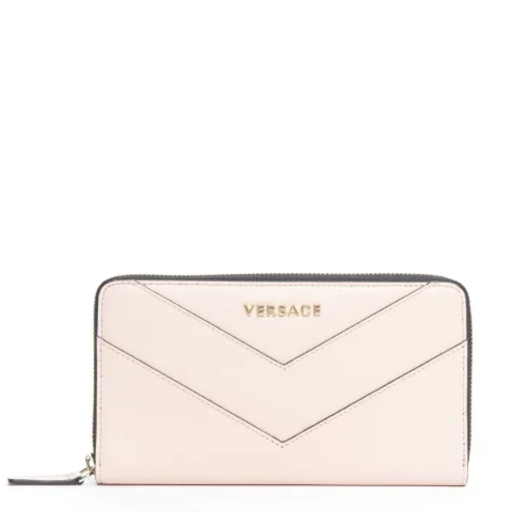 Versace Pre-owned Leather wallets Beige Dames