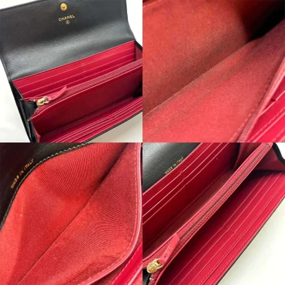 Chanel Vintage Pre-owned Leather wallets Black Dames