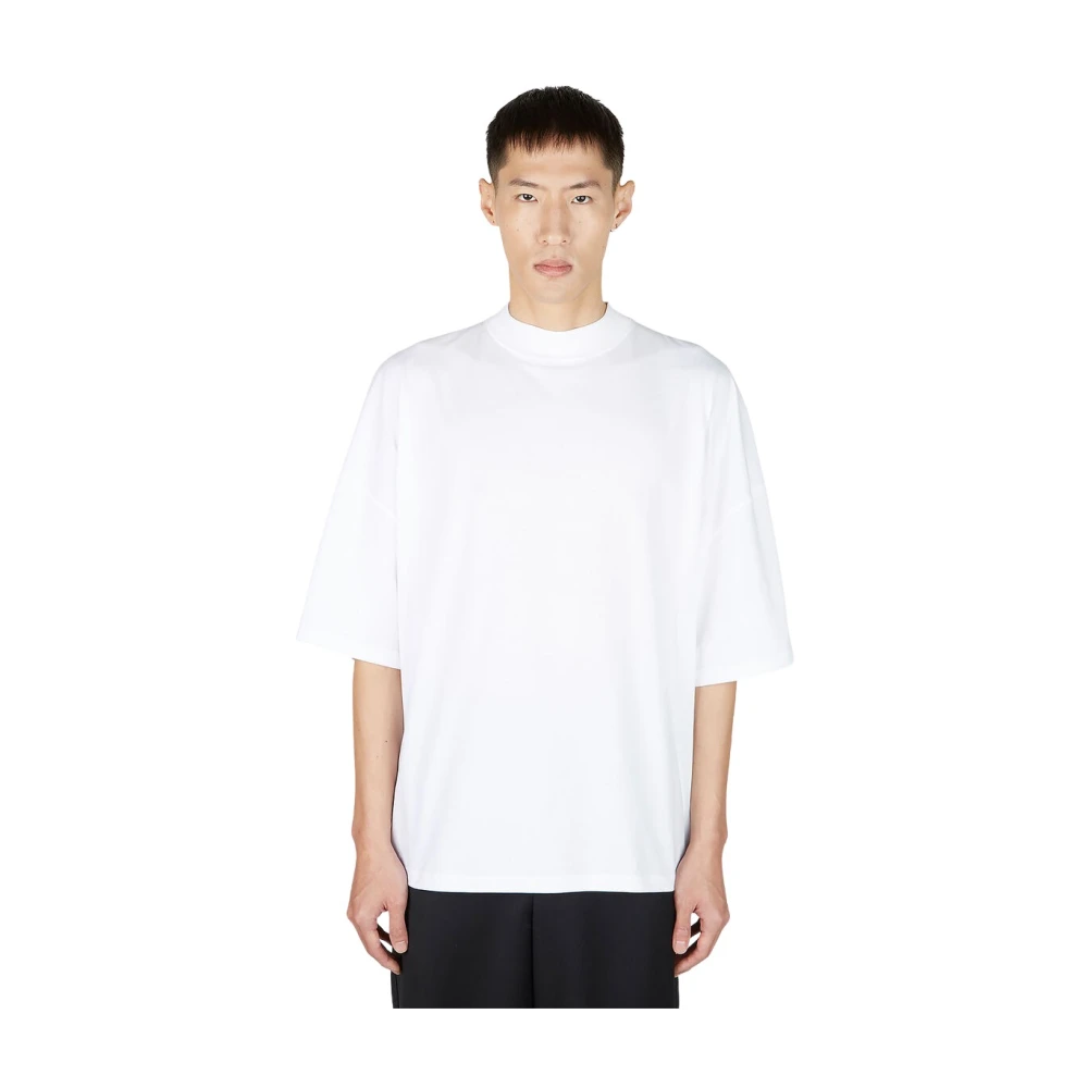 Jil Sander Men's White T-Shirts,, Mock Neck T-Shirt Small