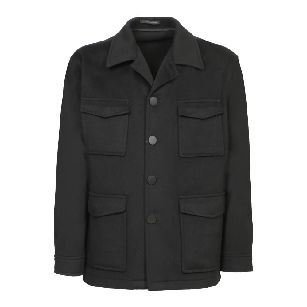 Tagliatore Zwarte Overhemd Klassieke Kraag Knoopsluiting Black Heren