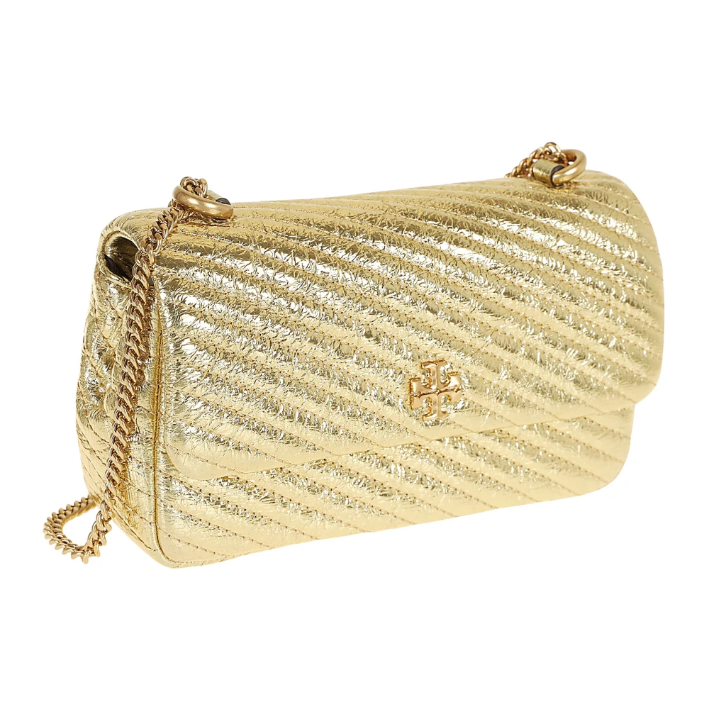 TORY BURCH Metallic Handtas Verhoog Stijl Elegantie Yellow Dames