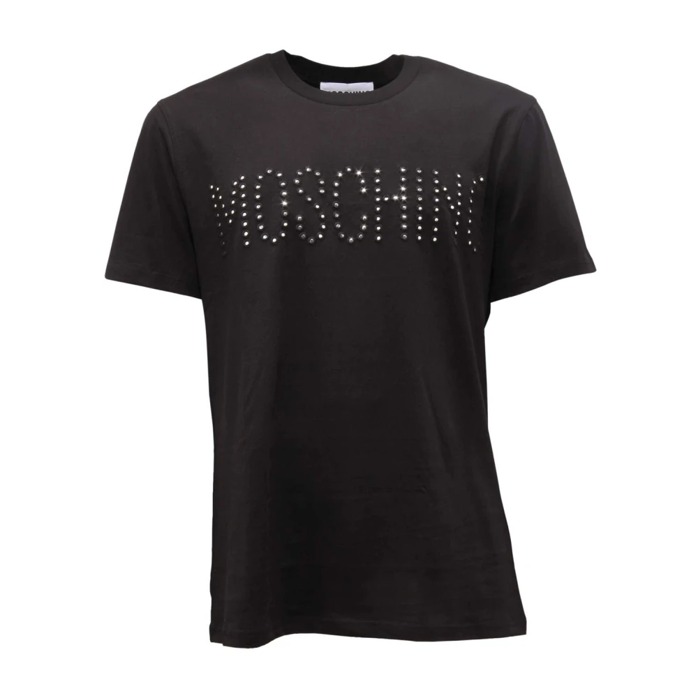 Moschino Men's Black T-Shirts, M, Cotton Knitwear In Blue Stripes