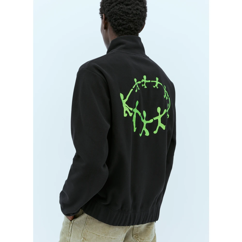 Carne Bollente Gezellig Fleece Quarter-Zip Sweatshirt Black Heren