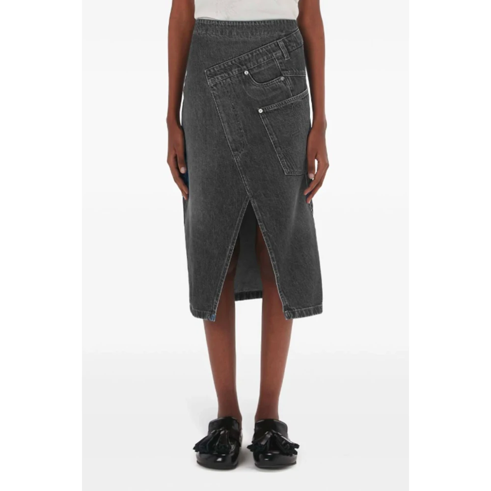 JW Anderson Grijze Denim Wikkelrok Gray Dames