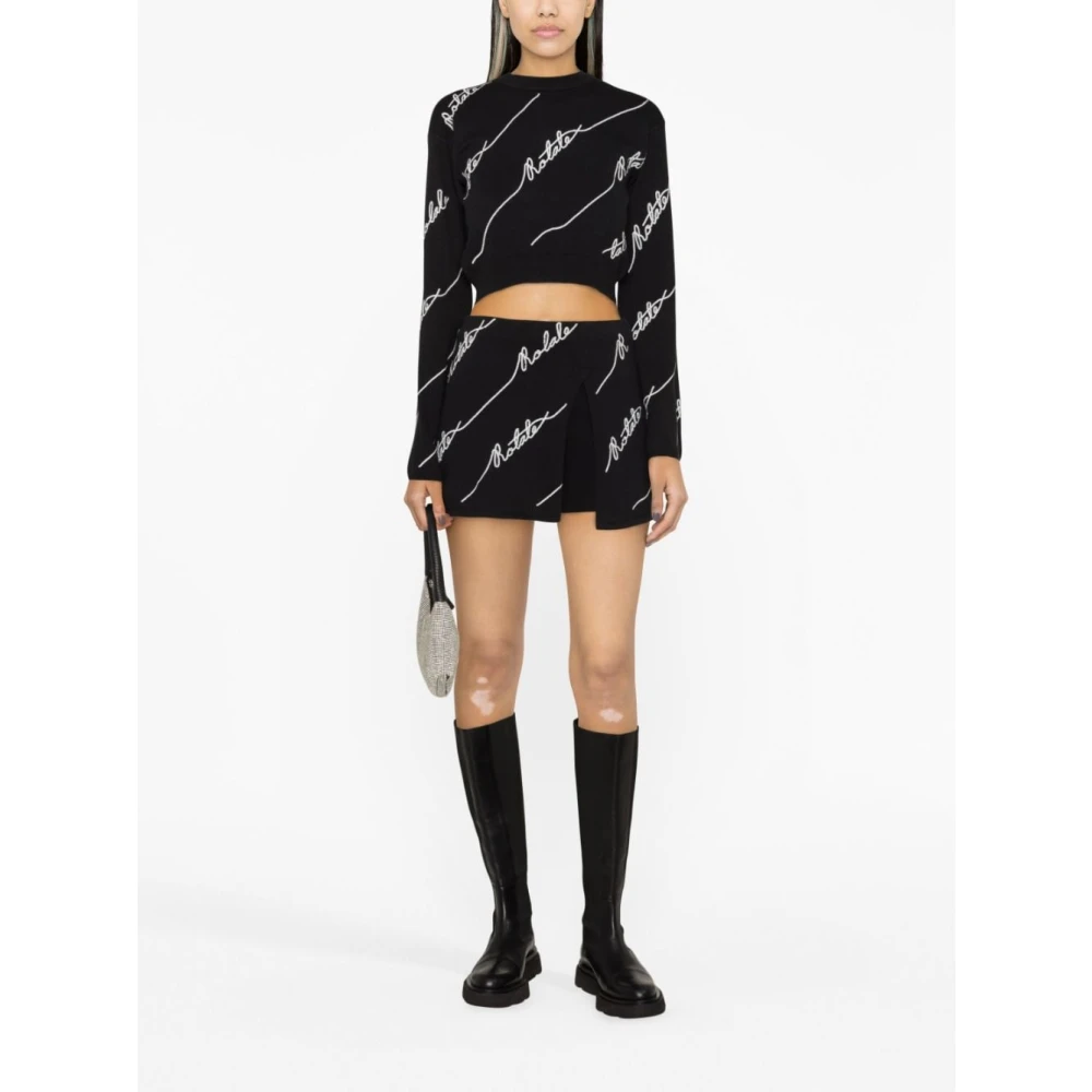 Rotate Birger Christensen Zwarte Logo Trui Black Dames