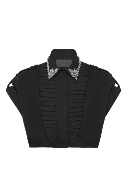 Volant Cropped Shirt SS Strass