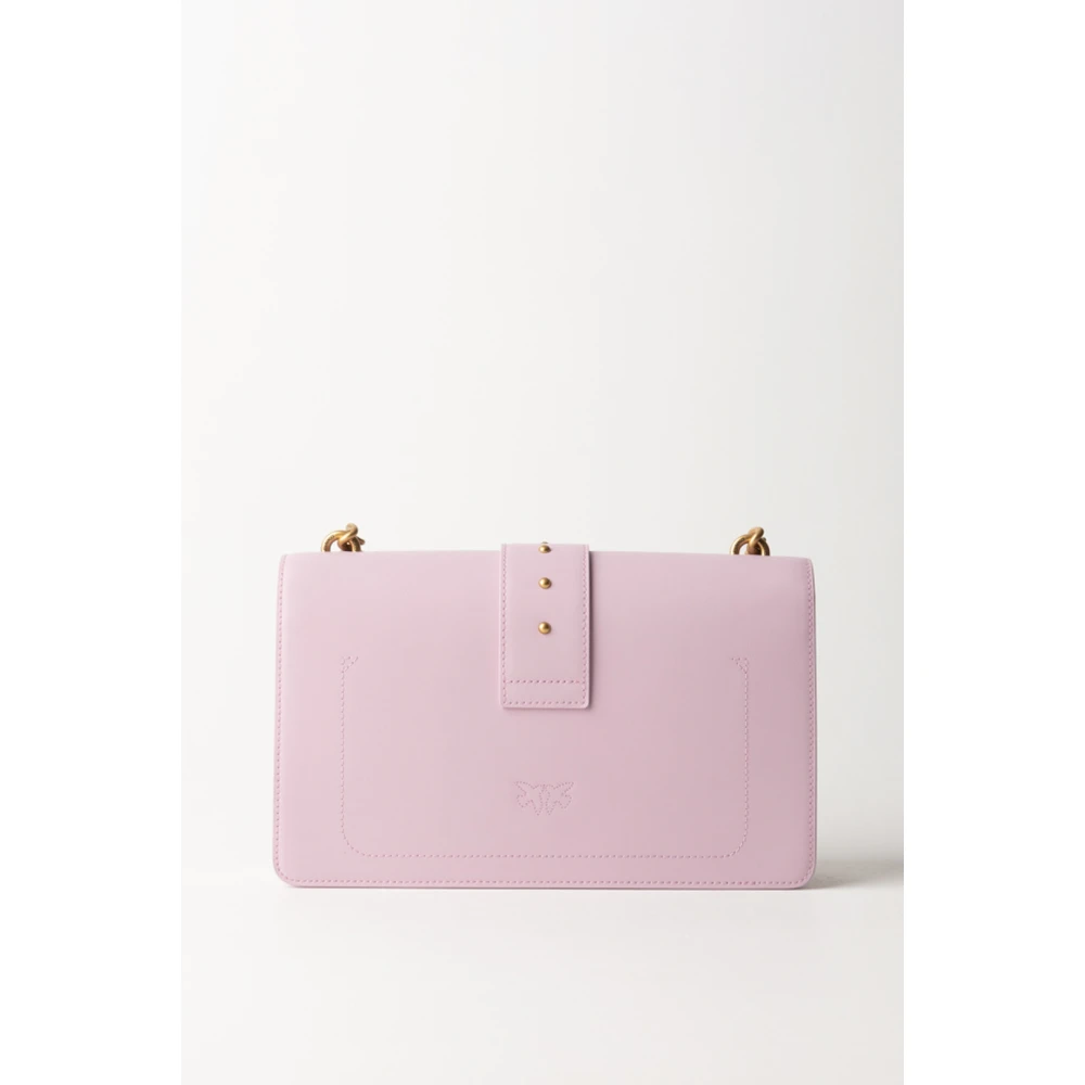 pinko Italiaanse Stijl Leren Schoudertas Pink Dames