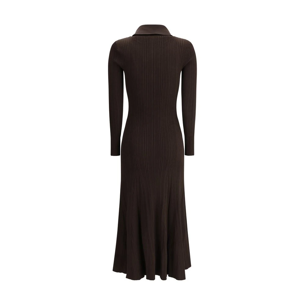 Self Portrait Elegante Midi Jurk met Lange Mouwen Brown Dames