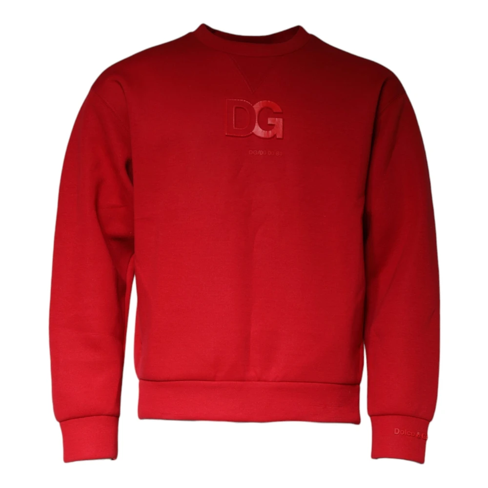 Dolce & Gabbana Maroon DG Logo Katoenen Sweatshirt Red Heren