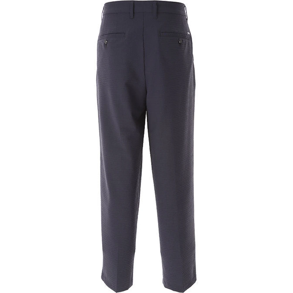 Emporio Armani Blauw Marineblauw Broek Stijlvol Ontwerp Blue Heren