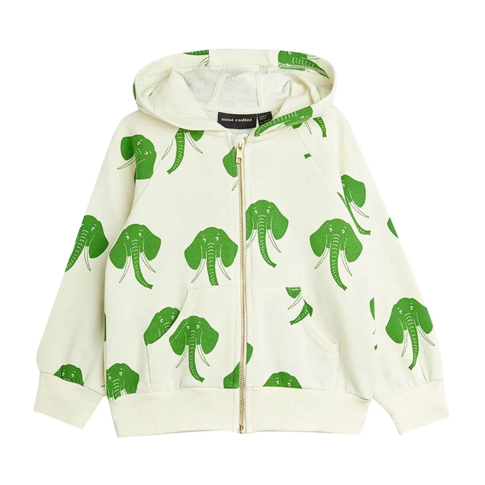 Mini Rodini Boys Multicolor Kids Sweatshirts, 10 Y, Open-Front Zip Hoodie
