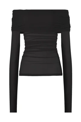 Sheer Drape Top Långärmad