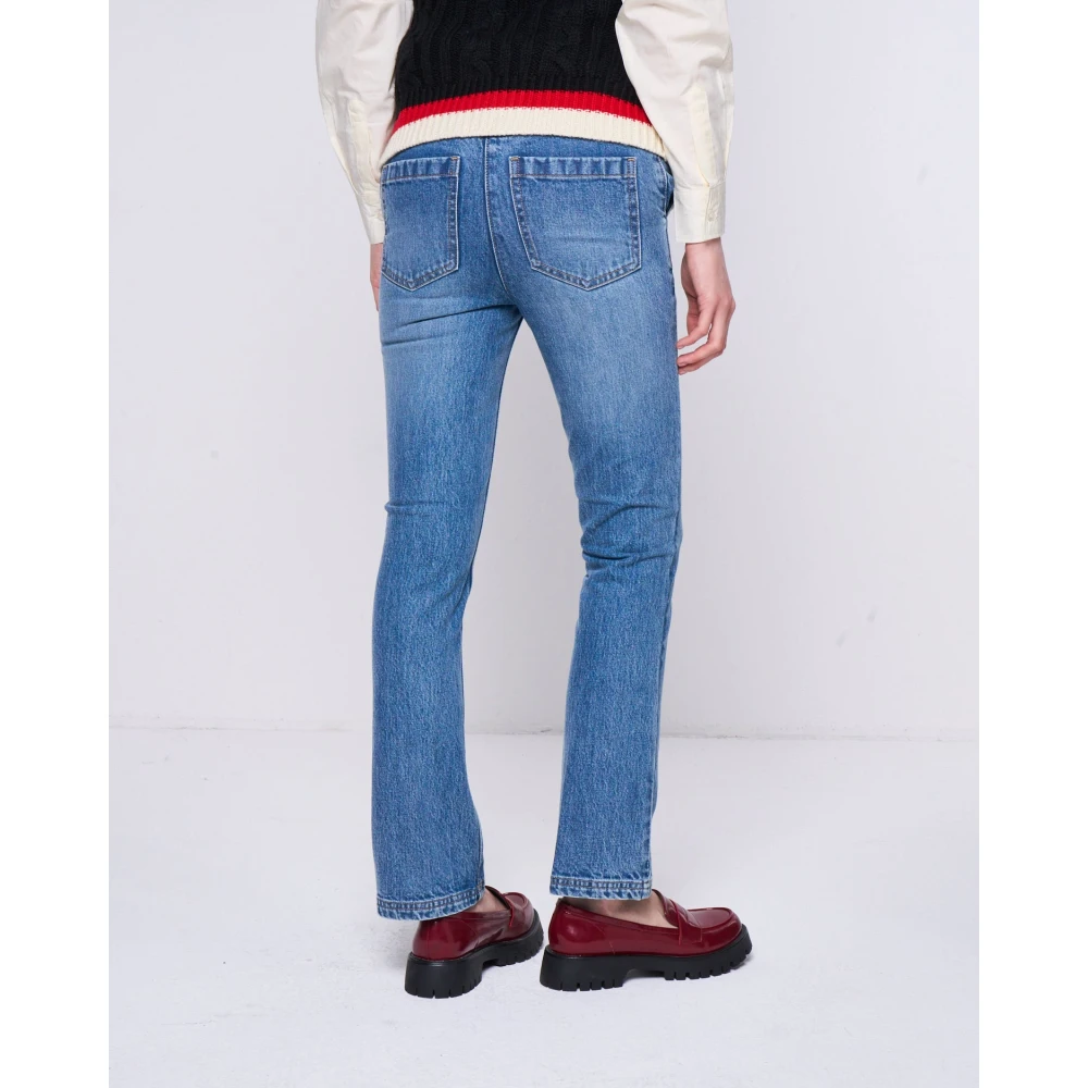 Silvian Heach Slim Fit Jeans met Tailleband Blue Dames