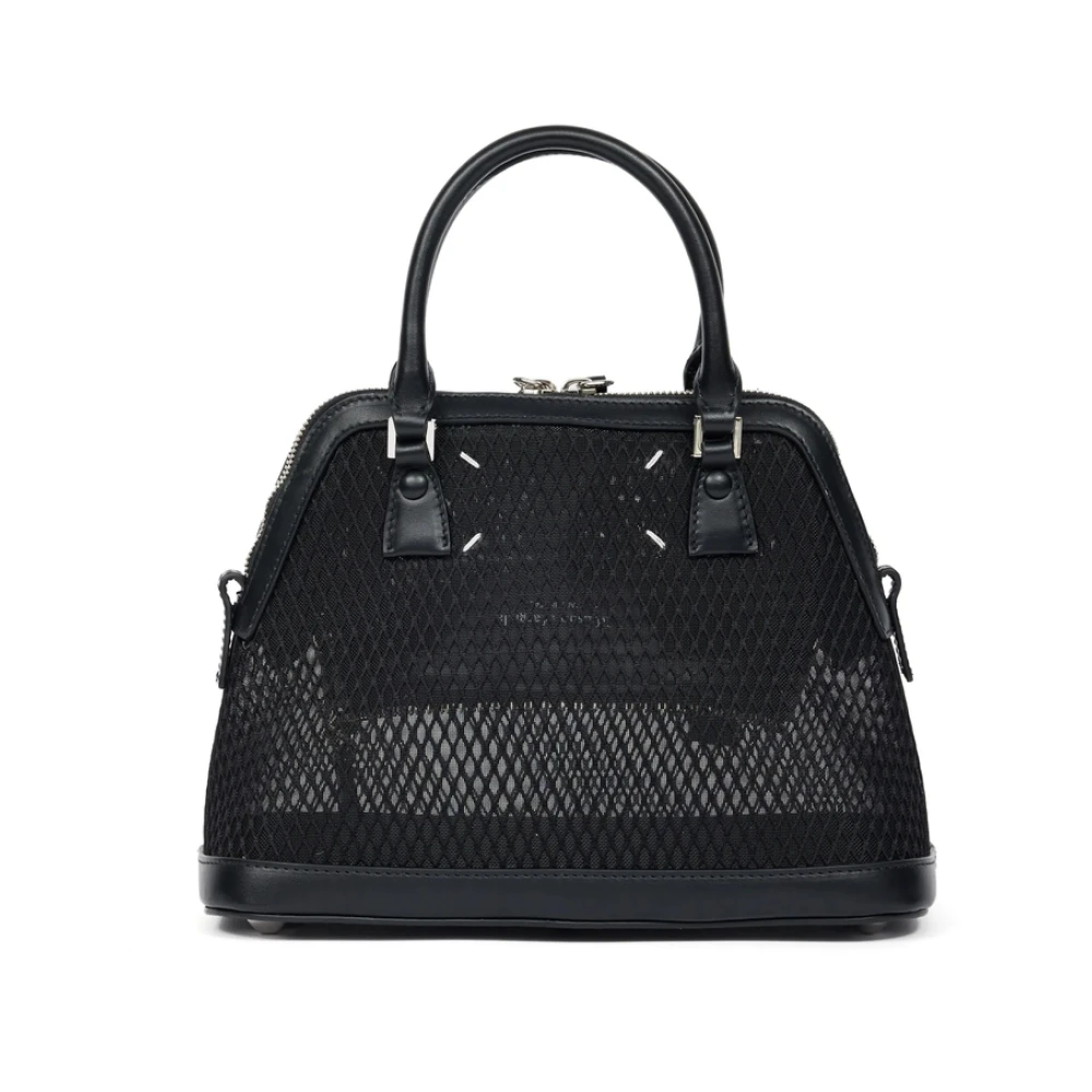 Maison Margiela Zwarte Mesh Design Handtas met Sleutelhanger Black Dames