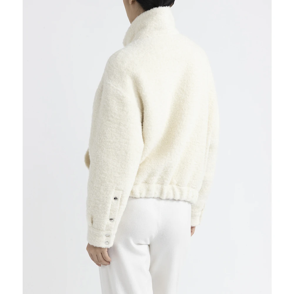 PESERICO Bouclé wol en alpaca jas Beige Dames