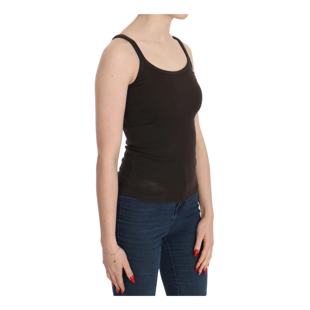 Pink Memories Mouwloze Top Blouse Brown Dames