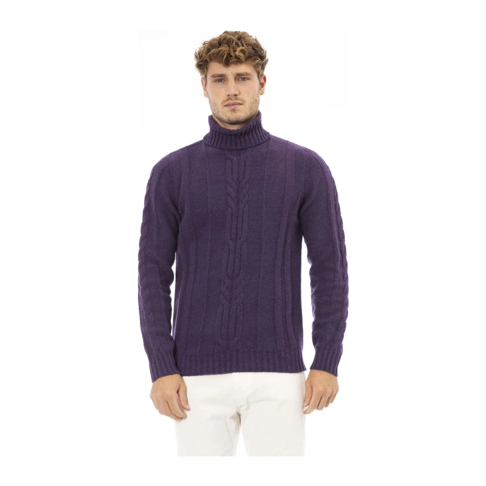 Alpha Studio Trui Lange Mouw Regular Fit Purple Heren