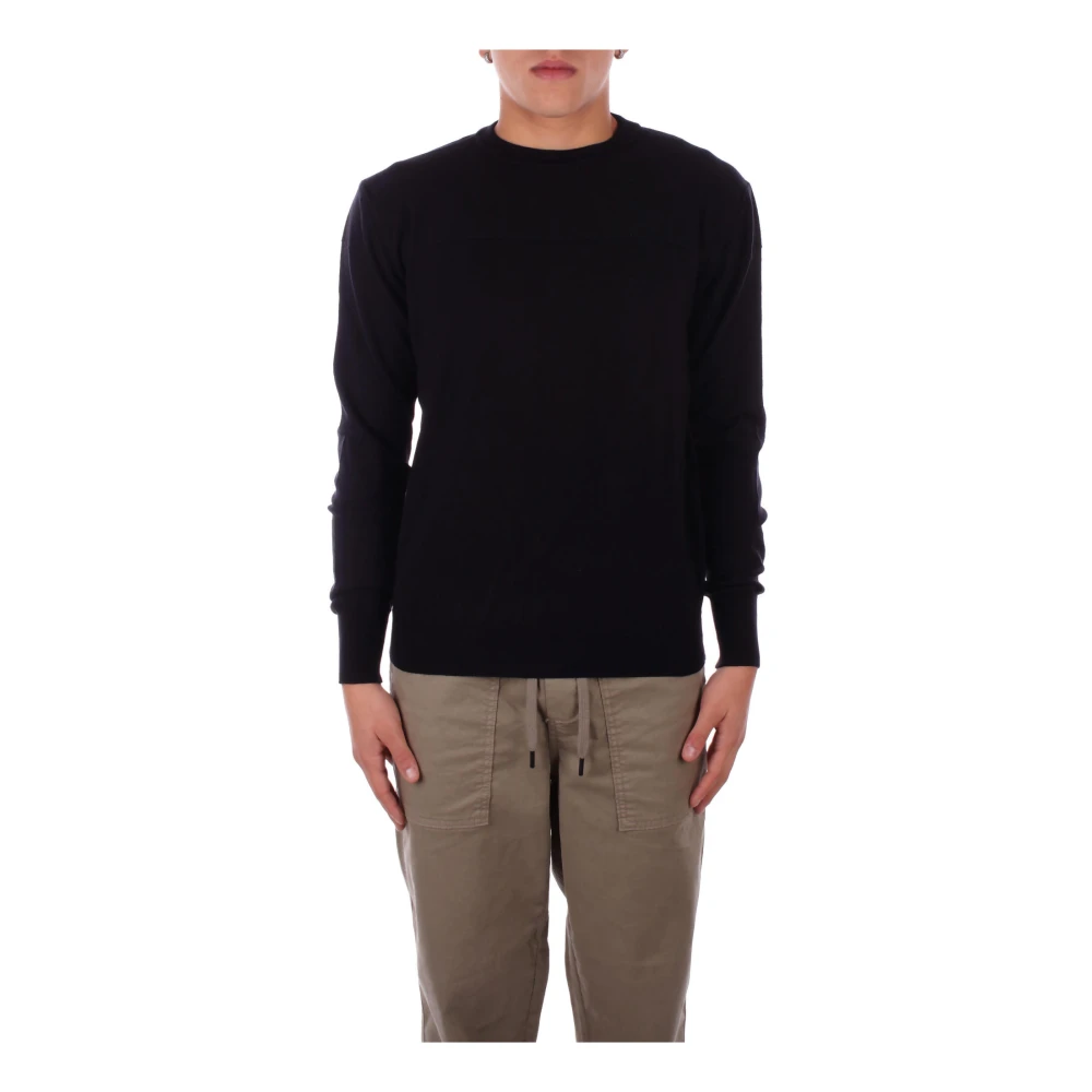 Costume National Zwarte Logo Trui Slim Fit Black Heren