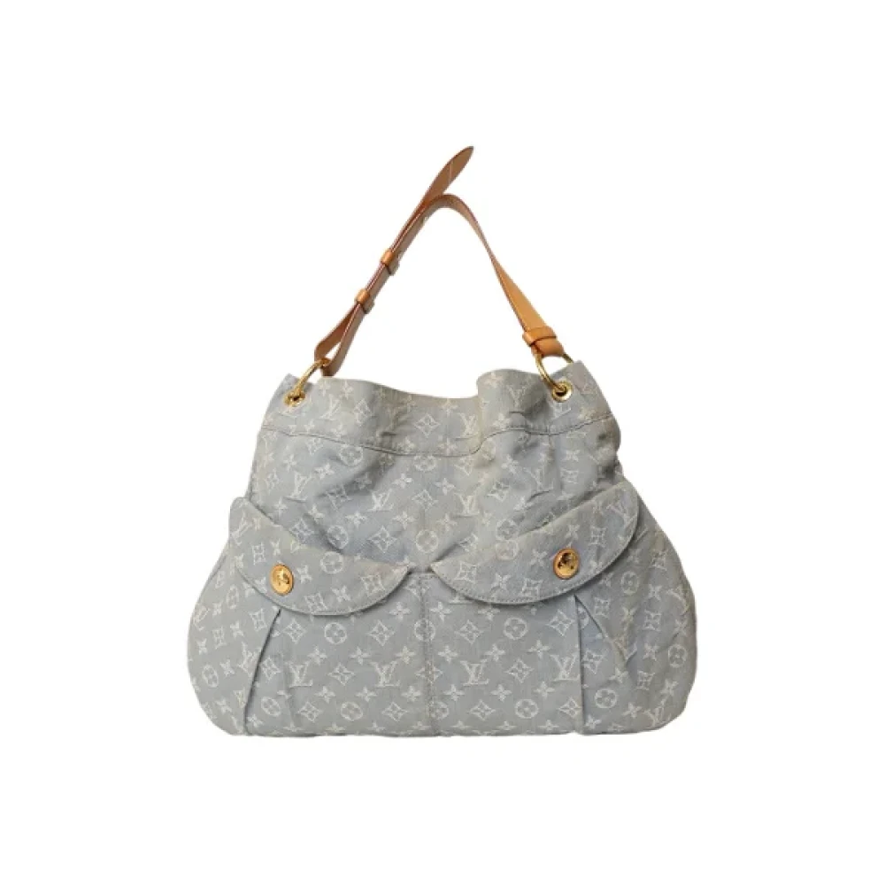 Louis Vuitton Vintage Pre-owned Denim handbags Gray Dames