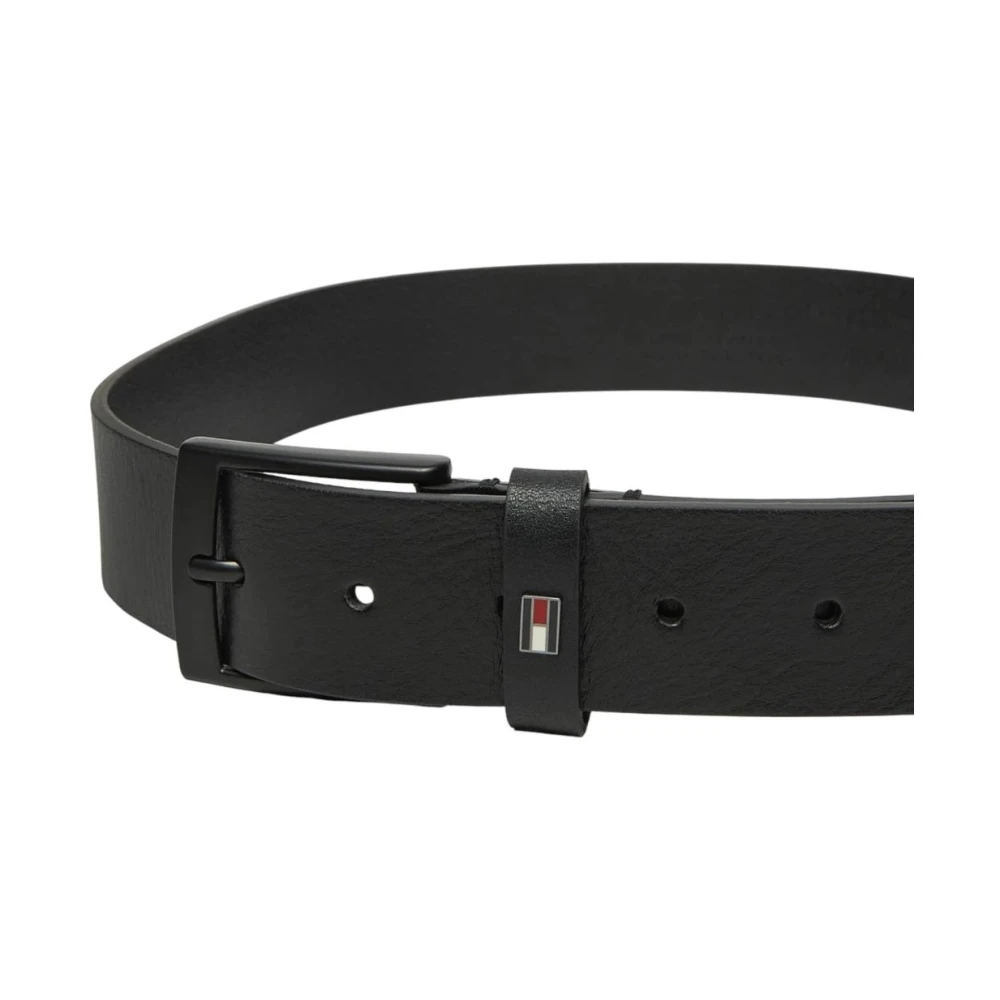 Tommy Hilfiger Zwarte Leren Casual Riem Black Heren