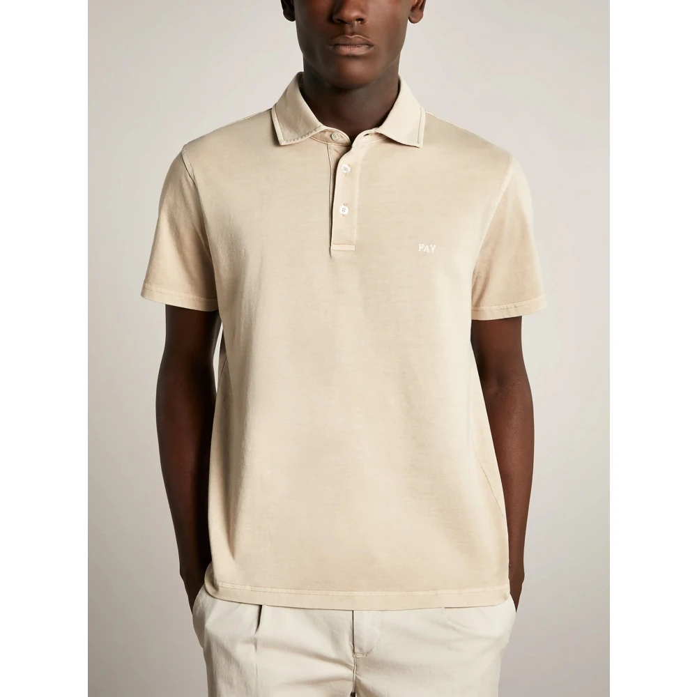Fay Frosted Jersey Polo Beige Heren